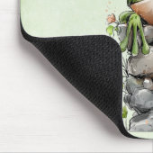 Süßer Frosch mit grüner Mütze und Kleeblatt Mousepad (Ecke)