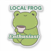 Süßer Frosch mit Kaffee Aufkleber (Vorderseite)