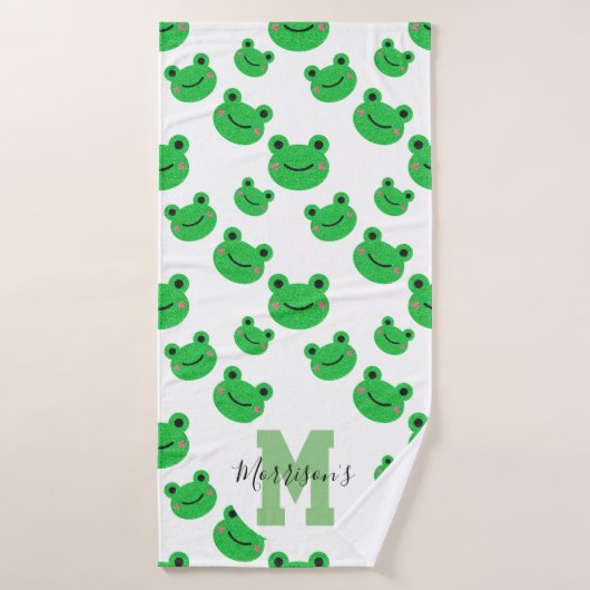 Süßer Frosch Monogramm Lux Kinder Badehandtuch (Badehandtuch)