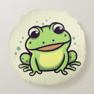 Süßer Frosch  Rundes Kissen