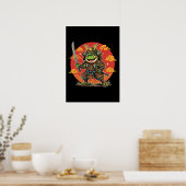 Süßer Frosch-Samurai-Cartoon-Tierkrieger-Design Poster (Küche)