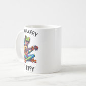 Süßer Frosch spielt Gitarre Keine Sorge, sei hoppy Kaffeetasse (Vorderseite Links)