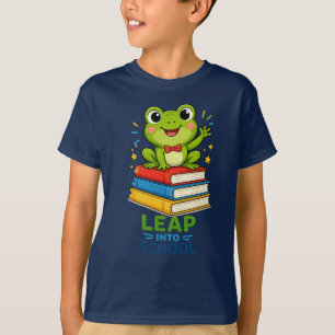 Süßer Frosch springt in die Schule - T-Shirt zum Z