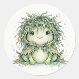 Süßer Frosch-Sumpfmonster Runder Aufkleber