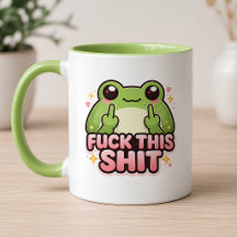 Süßer Frosch zeigt Mittelfinger Kawaii Grün