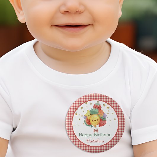 Süßer Frucht-Geburtstag | Tropische Kinderparty Button