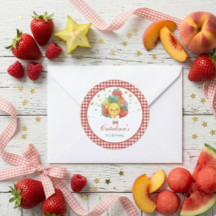 Süßer Frucht-Geburtstag   Tropische Kinderparty Runder Aufkleber