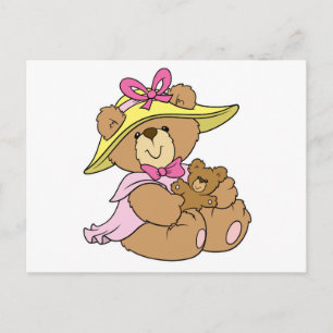 Süßer Frühjahrs-Hauben-Teddybär Postkarte