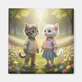 Süßer Frühling Katzenmagnet | Tom & Luna Blumenwie Magnet