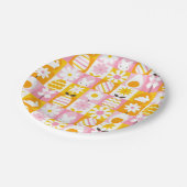 Süßer Frühlings-Oster-Patchwork Pappteller (Schrägansicht)