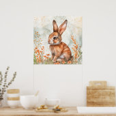 Süßer Frühlingshase Poster (Küche)