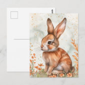 Süßer Frühlingshase Postkarte (Vorne/Hinten)