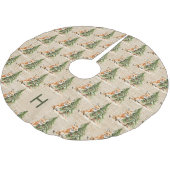 Süßer Fuchs Beiger Monogramm-Weihnachtsbaum-Unterl Polyester Weihnachtsbaumdecke (Schrägansicht)