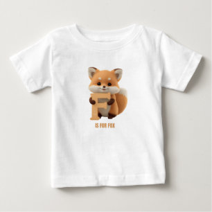 Süßer Fuchs Buchstabe F Kinder T-Shirt Tier Alph