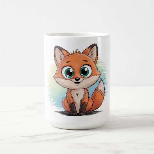 Süßer Fuchs Cartoon | Niedliche Tier Illustration Kaffeetasse (Mittel)