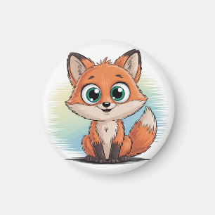 Süßer Fuchs Cartoon   Niedliche Tier Illustration  Magnet