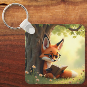 Süßer Fuchs, der ein Buch liest, individuell  Schlüsselanhänger
