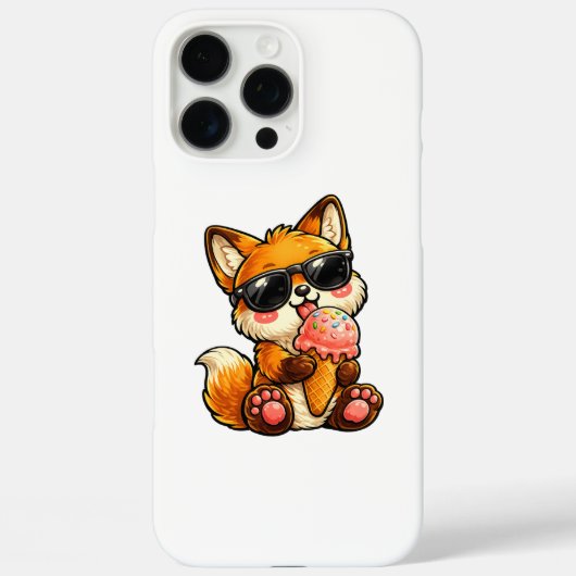 Süßer Fuchs, der mit Sonnenbrille Eis isst Case-Mate iPhone Hülle (Rückseite)