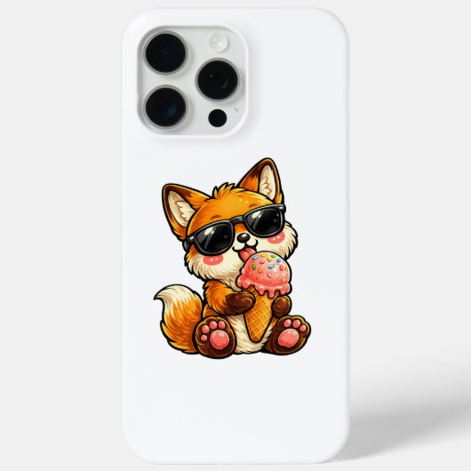 Süßer Fuchs, der mit Sonnenbrille Eis isst Case-Mate iPhone Hülle (Rückseite)