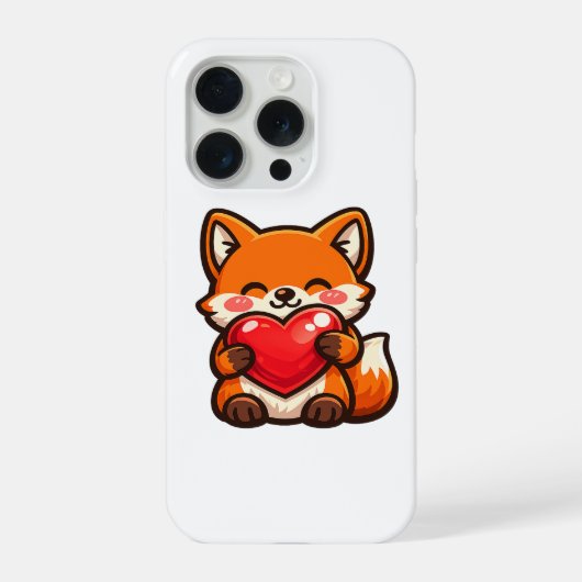 Süßer Fuchs Herz iPhone-Hülle – Kawaii Fuchs iPhone Hülle (Rückseite)