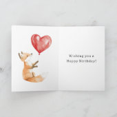 Süßer Fuchs-Herzballon Geburtstag Karte (Innenseite)