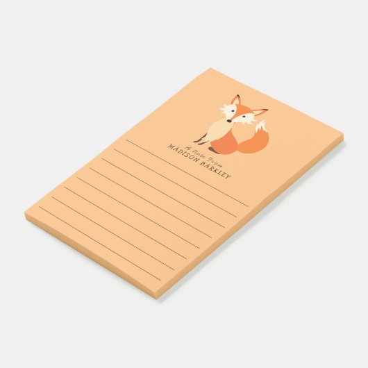 Süßer Fuchs im Wald - Kinderpost-it-Block Post-it Klebezettel (angewinkelt)