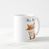 Süßer Fuchs-Lehrer beim Lesen Kaffeetasse (VorderseiteRechts)