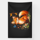 Süßer Fuchs Mit Blumen Banner (Vertikal)