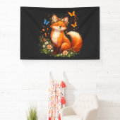 Süßer Fuchs Mit Blumen Banner (InSitu)