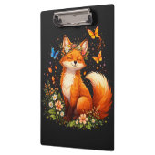 Süßer Fuchs Mit Blumen Klemmbrett (Links)