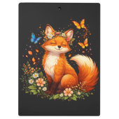 Süßer Fuchs Mit Blumen Klemmbrett (Rückseite)