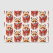 Süßer Fuchs mit rotem Schal Herbst Bildmuster Seidenpapier (Vorderseite)