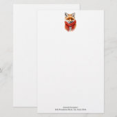 Süßer Fuchs mit rotem Schal Herbstbild Briefpapier (Vorne/Hinten)