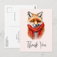 Süßer Fuchs mit rotem Schal Herbstbild Danke