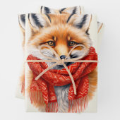 Süßer Fuchs mit rotem Schal Herbstbild Geschenkpapier Set (Beispiel)