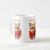 Süßer Fuchs mit rotem Schal Herbstbild Kaffeetasse (Vorderseite Links)