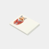 Süßer Fuchs mit rotem Schal Herbstbild Post-it Klebezettel (angewinkelt)