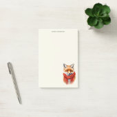 Süßer Fuchs mit rotem Schal Herbstbild Post-it Klebezettel (Büro)