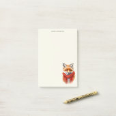 Süßer Fuchs mit rotem Schal Herbstbild Post-it Klebezettel (Auf Schreibtisch)