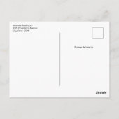 Süßer Fuchs mit rotem Schal Herbstbild Postkarte (Rückseite)