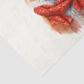 Süßer Fuchs mit rotem Schal Herbstbild Seidenpapier (Ausschnitt)