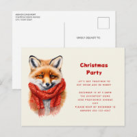 Süßer Fuchs mit rotem Schal Herbstbild Weihnachten
