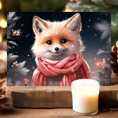 Süßer Fuchs mit Schal Weihnachten