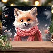 Süßer Fuchs mit Schal Weihnachten