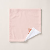Süßer Fuchs & Monogramm auf Hellkorallenrosa Badhandtuch Set (Waschlappen)