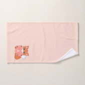 Süßer Fuchs & Monogramm auf Hellkorallenrosa Badhandtuch Set (Handtuch)