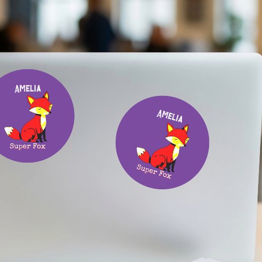 Süßer Fuchs Personalisierter Aufkleber