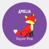 Süßer Fuchs Personalisierter Aufkleber (Vorderseite)