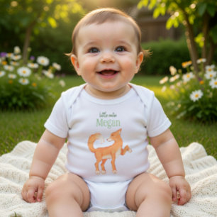 Süßer Fuchs Personalisierter Name "Kleiner Schatz" Baby Strampler