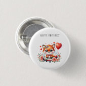 Süßer Fuchs-Pilot-Birthday Button (Vorne & Hinten)